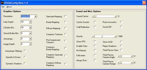 Утилита настройки DOOM 3 Alpha