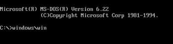 Запуск Windows из приглашения DOS